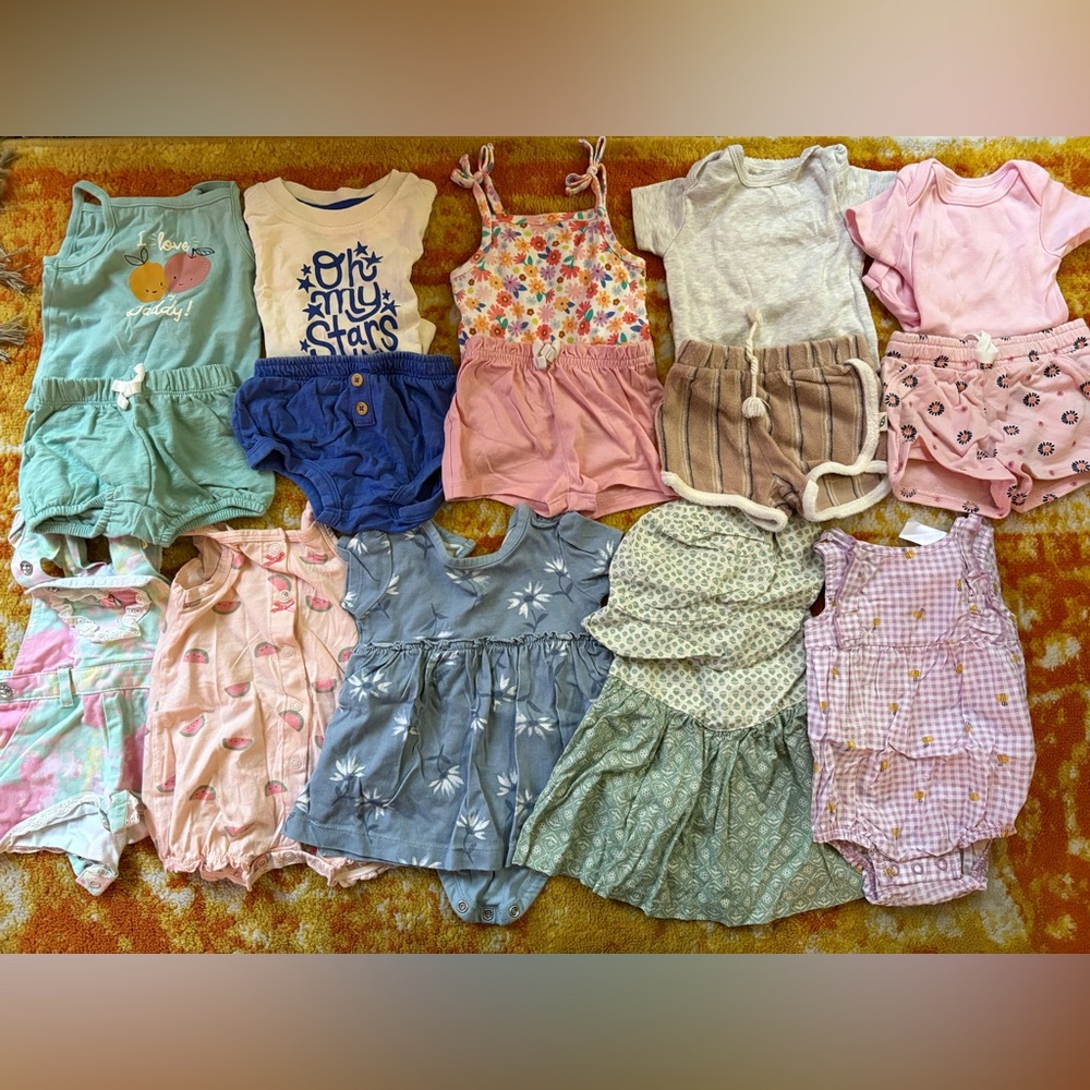 Adorable 3M Baby Girl Summer Clothes Bundle-15 pieces | Gently Used